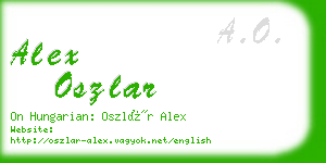 alex oszlar business card